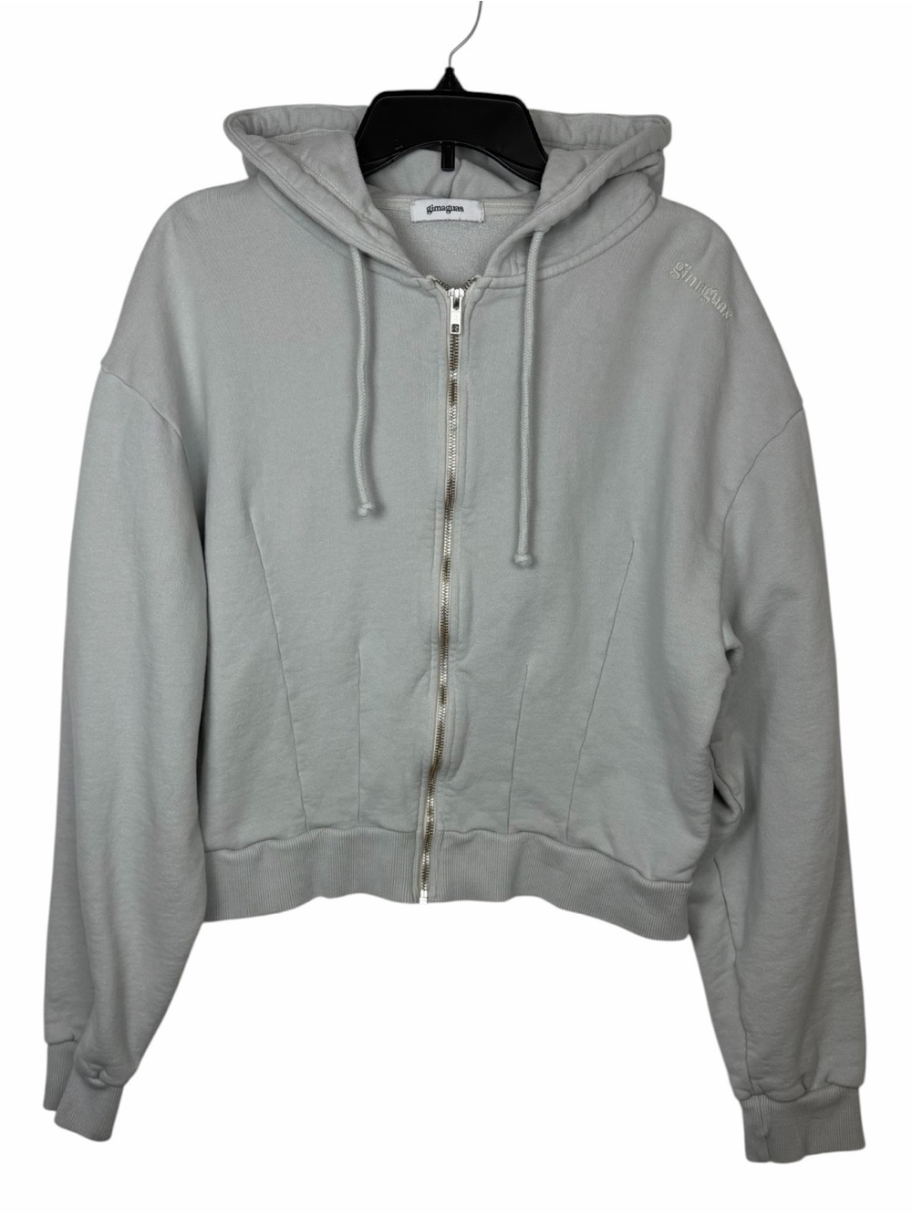 Gimaguas NWOT Women’s Corset Hoodie With Full Zip Front. Light Gray. Size XL. - Picture 12 of 15